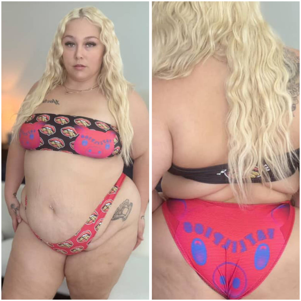 FatLilPigg x Get Thicker Stickers Collab Bikini | Bold Curvy Swimwear | Eco-Friendly Recycled Fabric