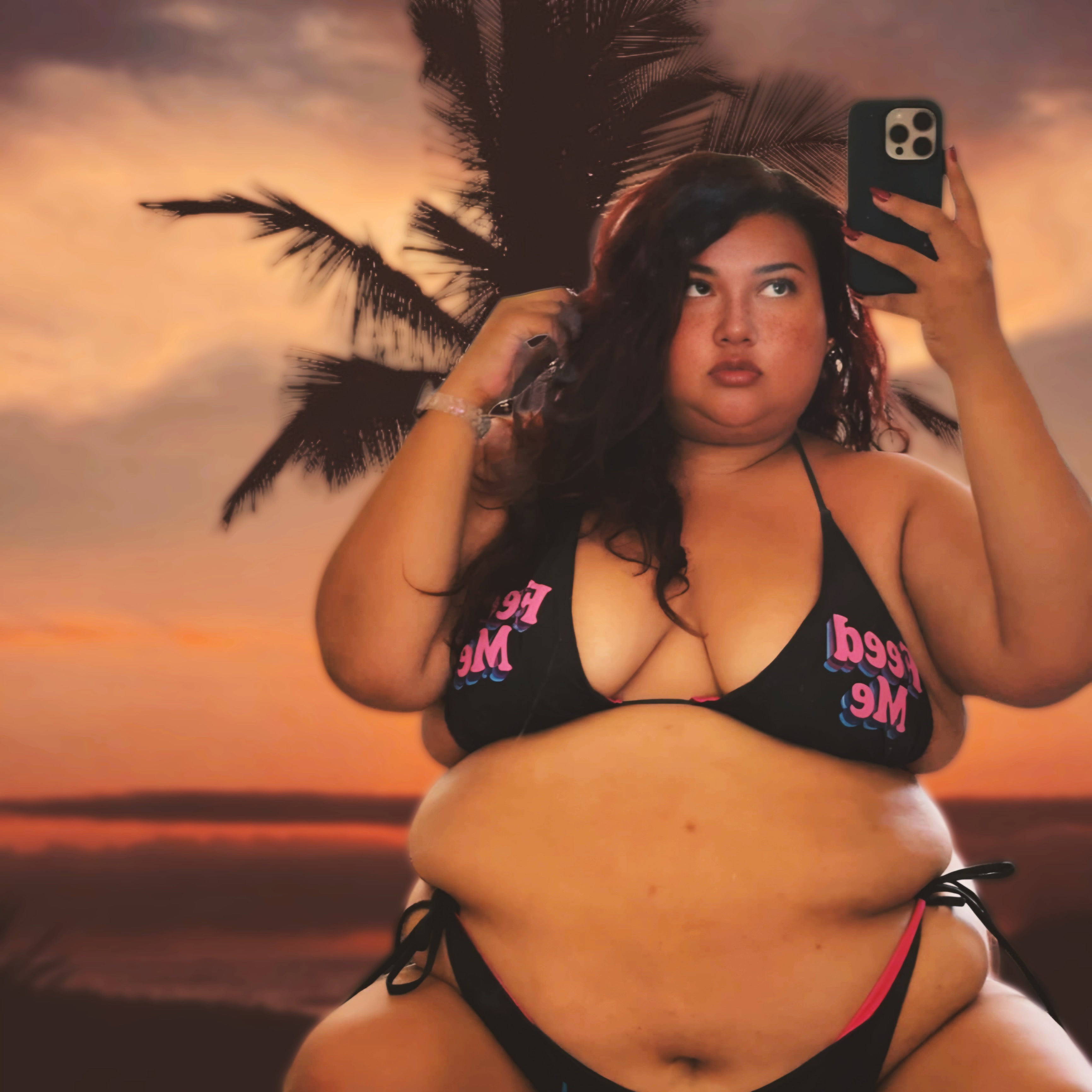 Feed Me and Tell Me I’m Fat | Recycled String Bikini | Bold Plus Size Swimwear up to 6XL | Curvy Body Positive Series