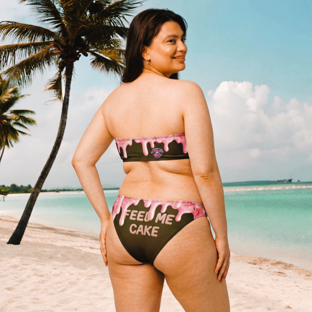 Feed Me Cake Recycled Bandeau Bikini | Up to Size 6XL