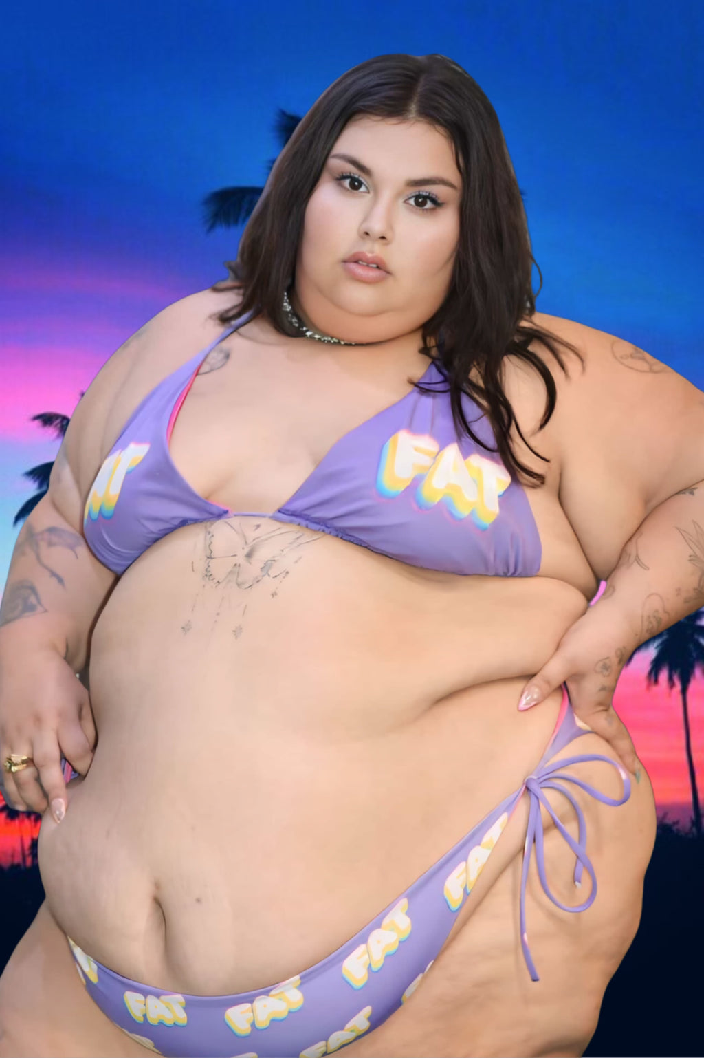 Retro FAT Bikini | Plus Size Tie String Swimsuit | Size-Inclusive Body Positive Bathing Suit | Curvy Pride Swimwear up to 6XL