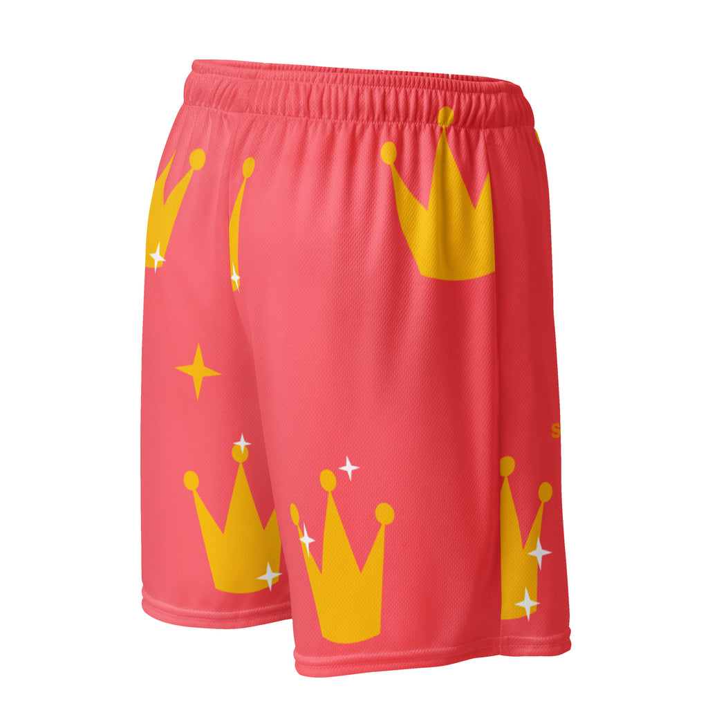 Snack King Unisex Mesh Shorts| Coral | Up to Size 6XL