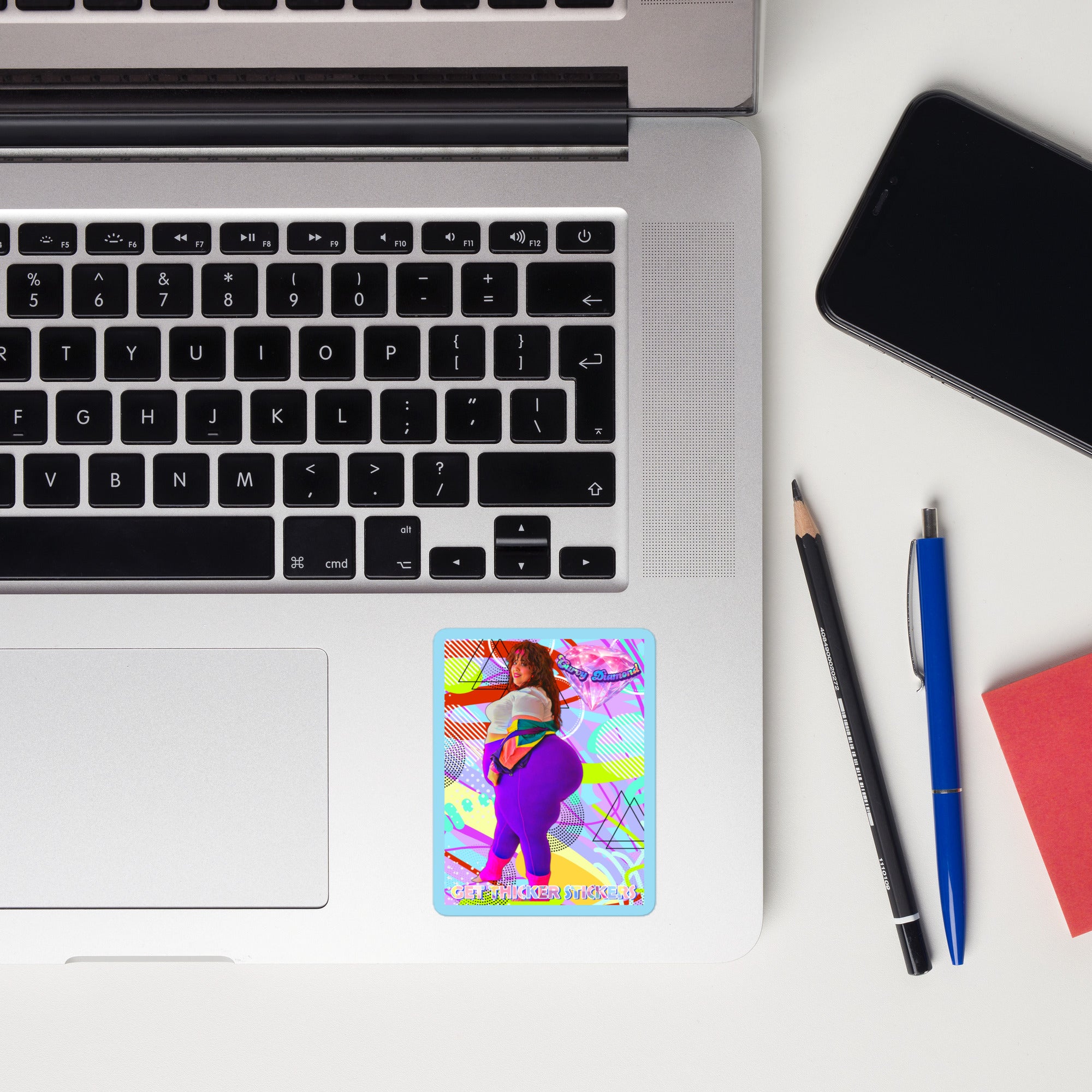 Curvy Diamond x Get Thicker Stickers Collab Series Sticker | SSBBW Sticker | Retro Vinyl Decal | Design 2