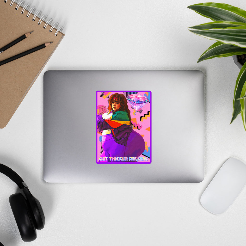 Curvy Diamond x Get Thicker Stickers Collab Series Sticker | SSBBW Sticker | Retro Vinyl Decal | Design 1
